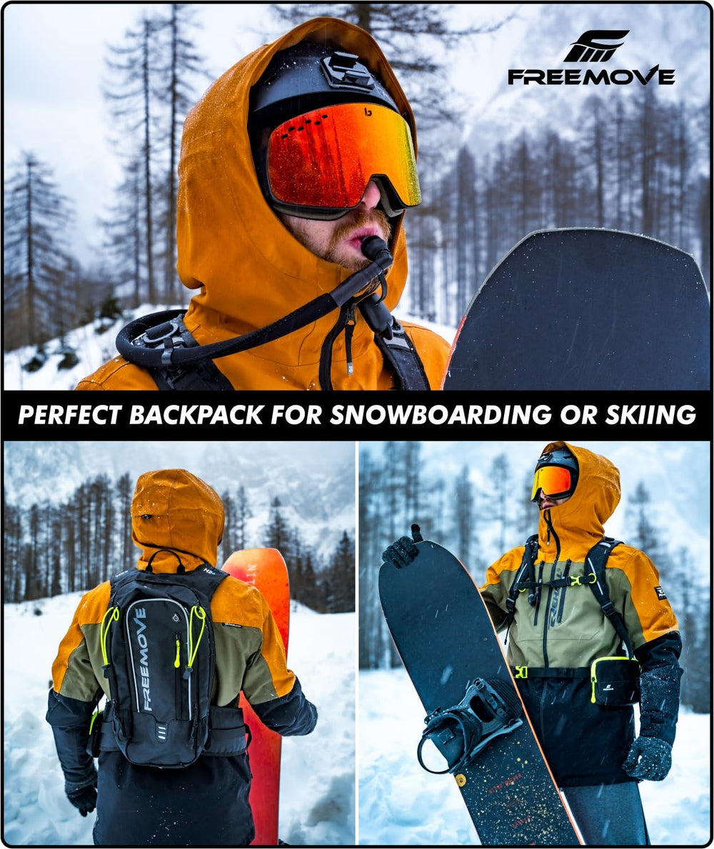 FREEMOVE backpack worn by hiker outdoors demonstrating lightweight mobility