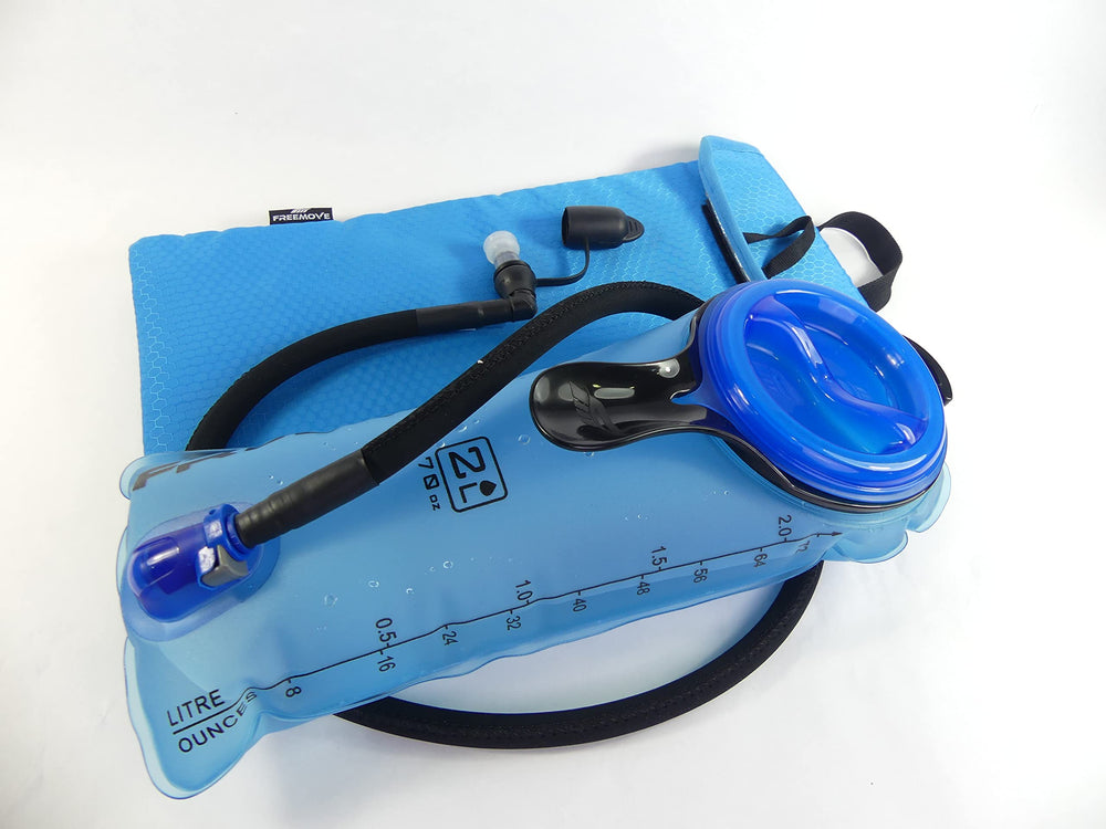 FREEMOVE padded pouch protecting bladder inside a daypack for secure storage