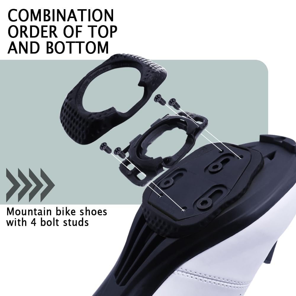 FREERDNG studs installed on cycling shoe improving walking grip