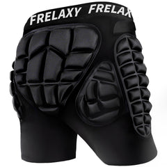 Frelaxy front view padded shorts showing low-profile protection and fit