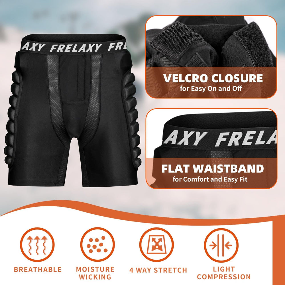Frelaxy in use on snowboarder demonstrating secure cushioning during fall