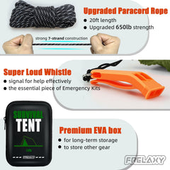 Frelaxy paracord and super loud whistle detail for secure rigging and signaling - reliable kit