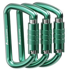 FresKaro front view of green 3-inch carabiner pack showing compact design and portability