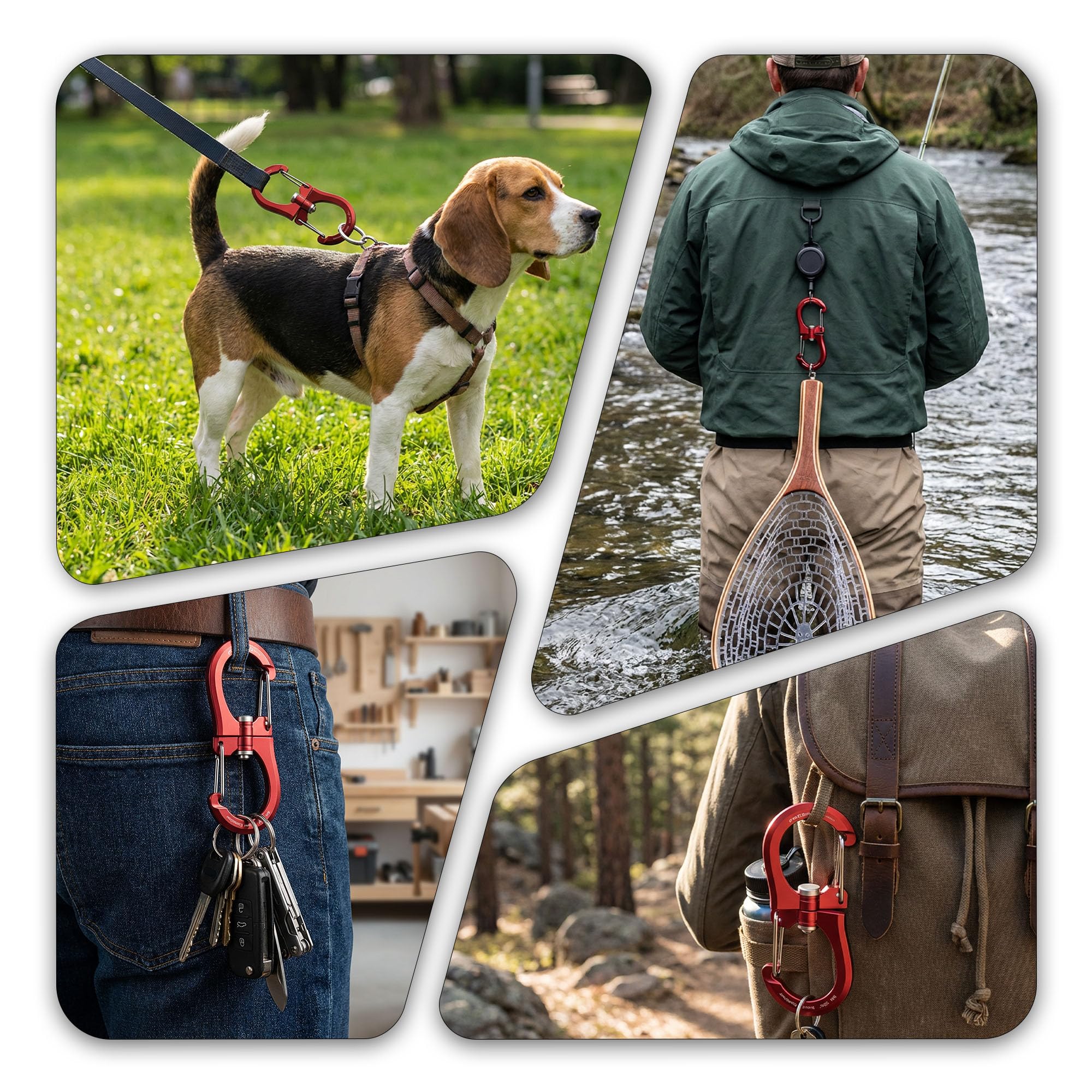 FresKaro clip attached to backpack strap offering tangle-free convenience