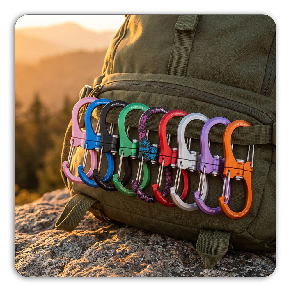 FresKaro clipped to a golf bag with accessories showing practical use