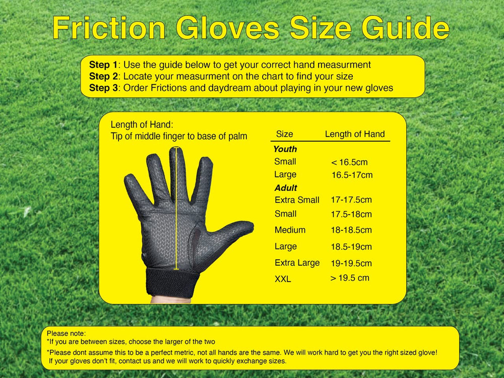 Friction Gloves label and material view illustrating construction quality