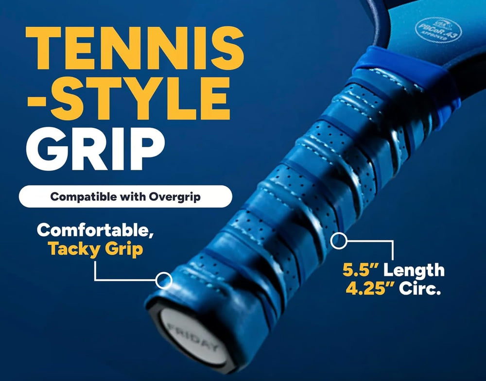 Friday handle grip detail offering comfortable secure hold for rallies