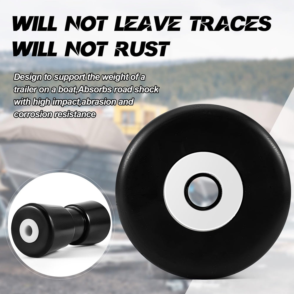 Frienda roller beside ruler showing 8-inch scale for correct trailer replacement fit
