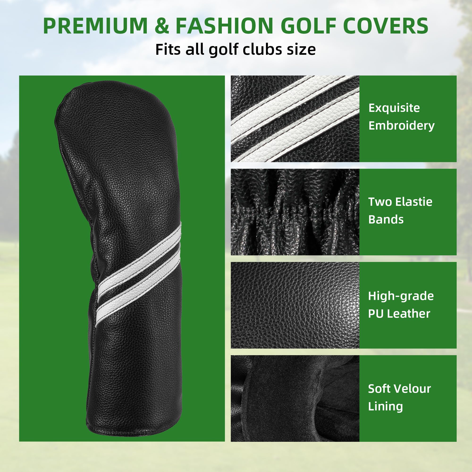 Frimon soft velvet inner lining detail protecting club heads from scratches
