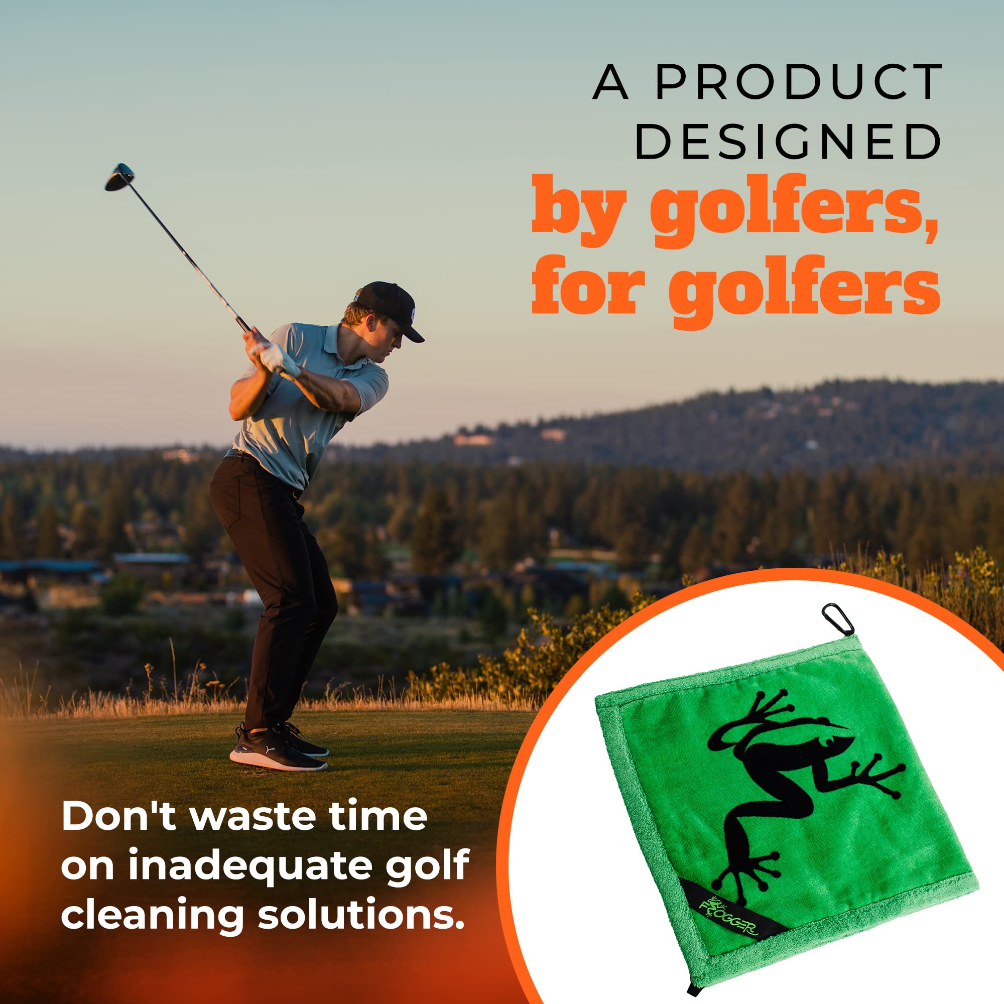 Frogger towel next to tee showing compact size and easy portability benefit