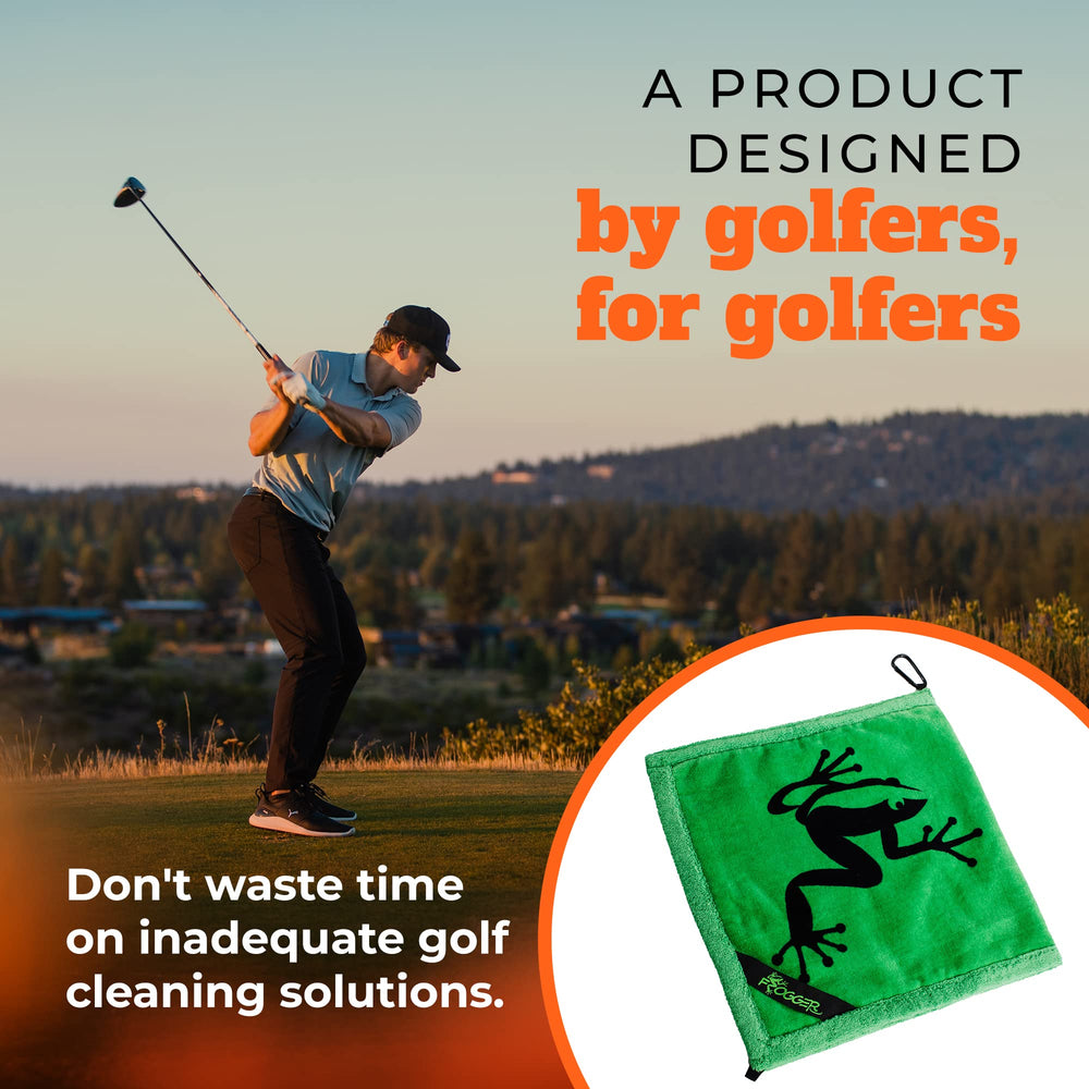 Frogger towel next to tee showing compact size and easy portability benefit