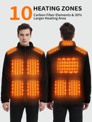 FrostVoyage close-up of carbon fiber heating zones highlighting efficient heat distribution