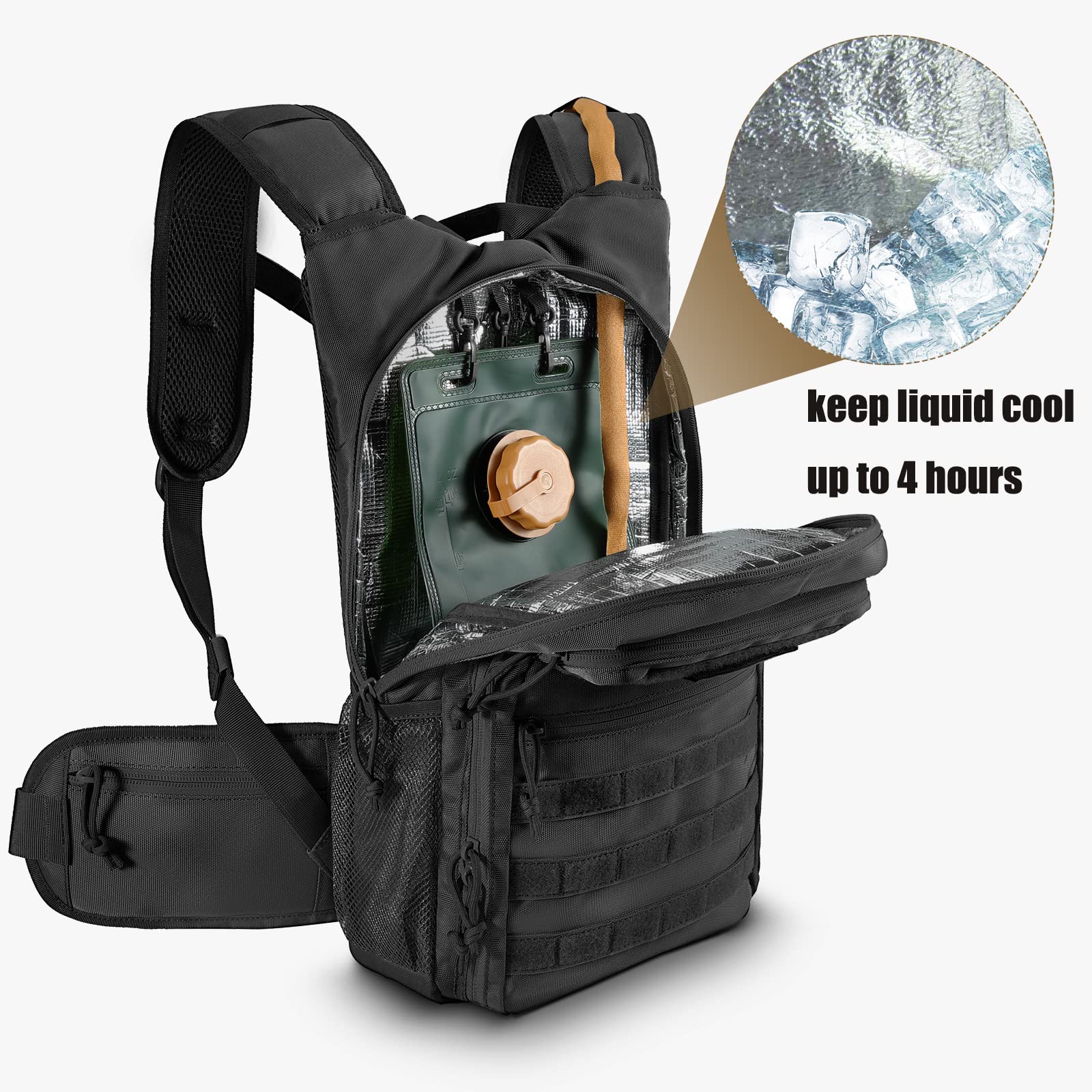 FRTKK padded back panel and adjustable straps for stable comfortable carry benefit