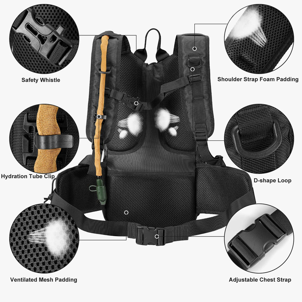 FRTKK side mesh and waist pocket detail for quick-access storage on the move benefit