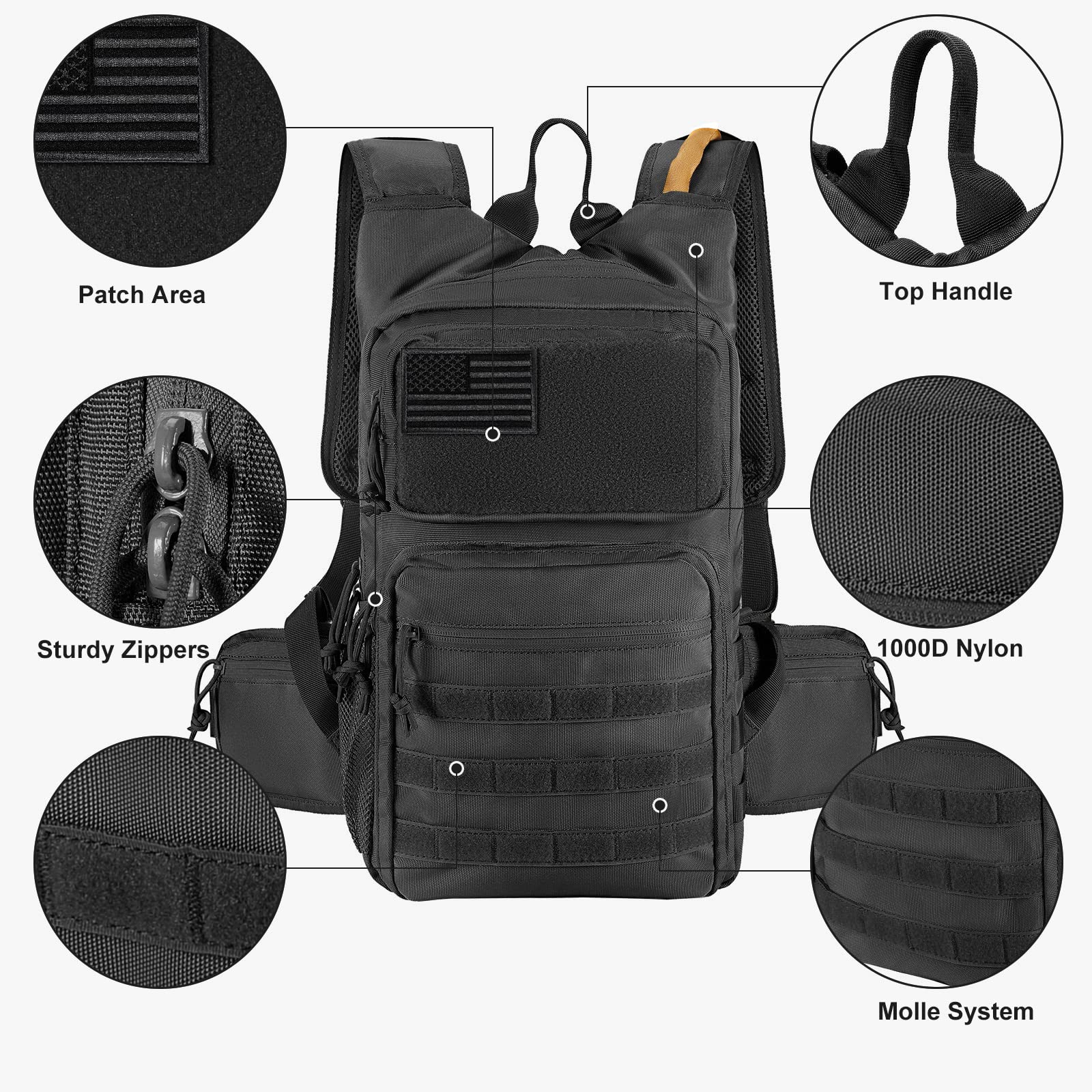 FRTKK open zippered pockets showing organized storage for essentials benefit