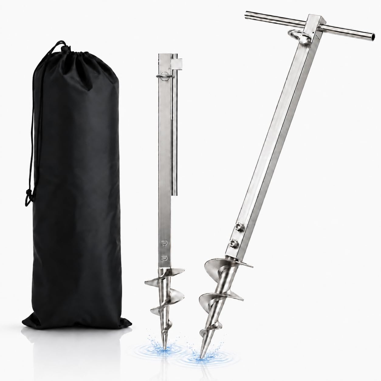 FUCNEN front view of 22-inch anchor showing full auger and shaft, reliable hold