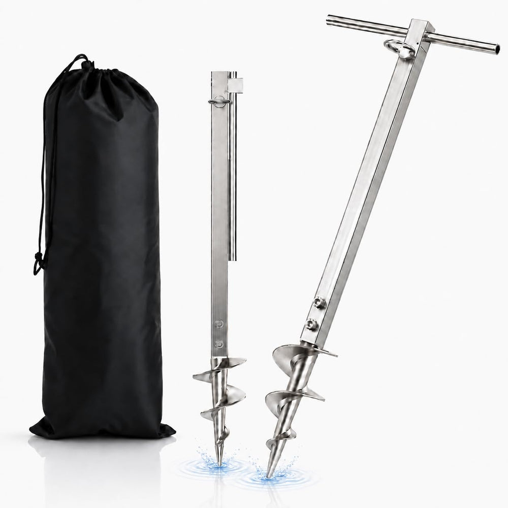 FUCNEN front view of 22-inch anchor showing full auger and shaft, reliable hold