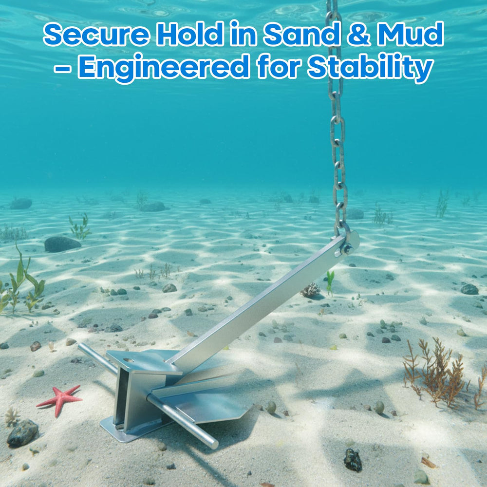 FUCNEN anchor kit deployed from a pontoon demonstrating easy anchoring benefit