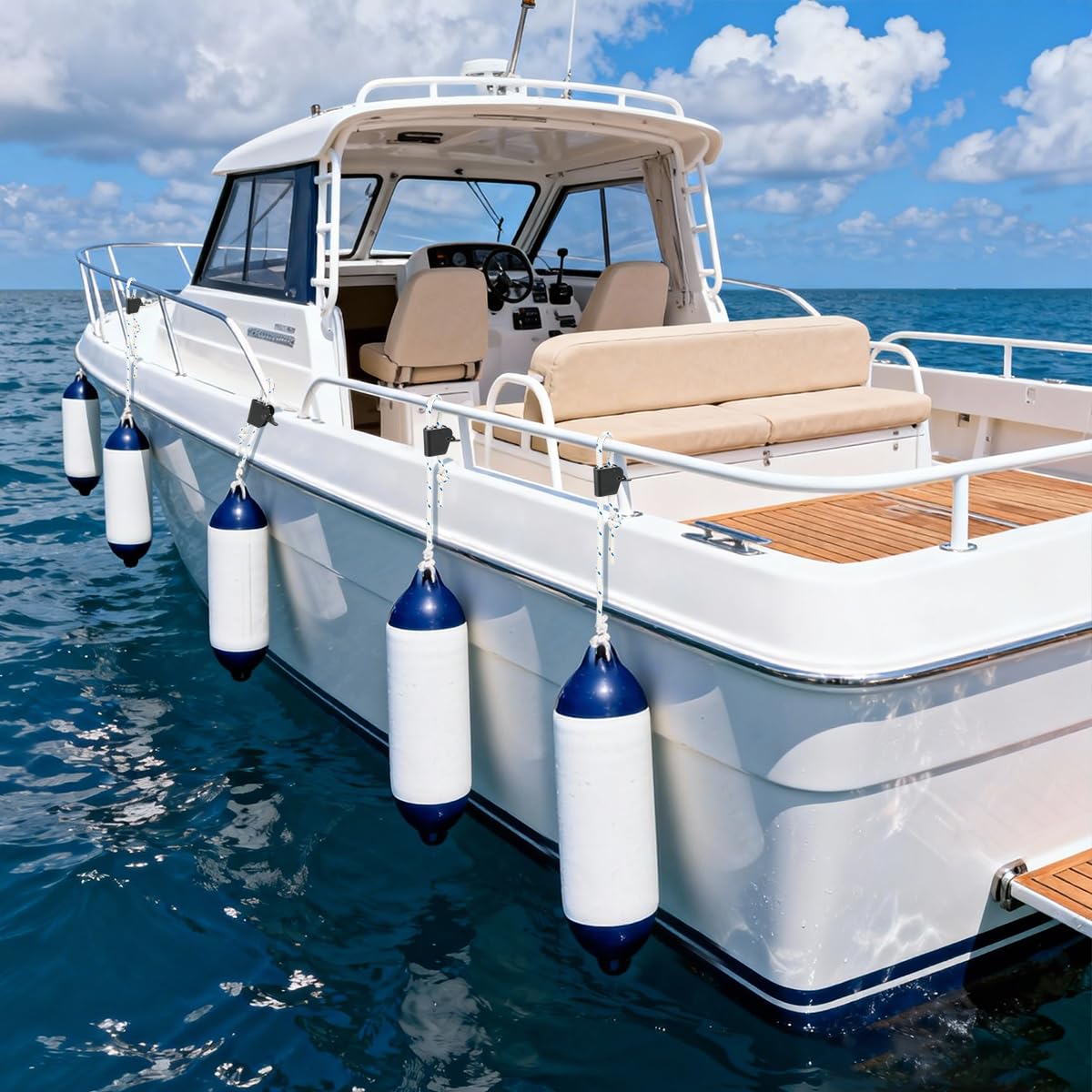 FUCNEN clips in a real docking scene protecting hull during mooring