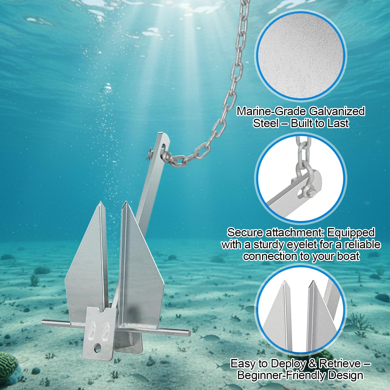 FUCNEN double-braided nylon rope with stainless thimble connection for abrasion protection