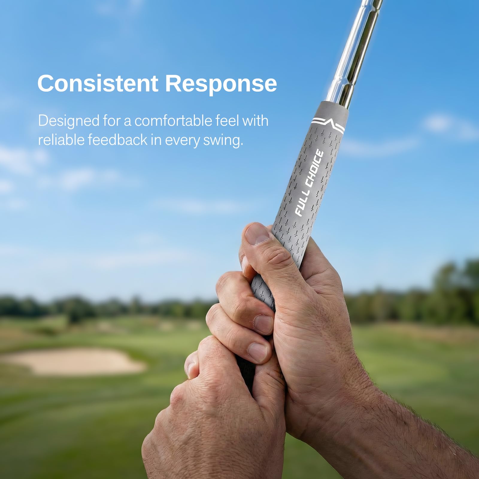 Full Choice grip installed on iron, demonstrates improved feel and control
