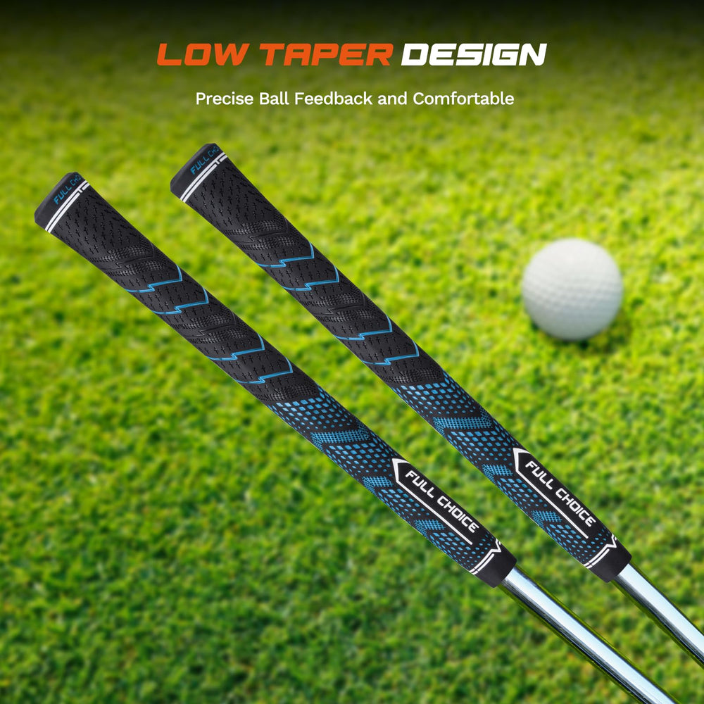 Full Choice grip installed on iron during swing showing improved control