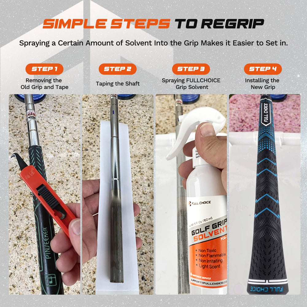 Full Choice grips in golf bag ready for play highlighting all-weather use