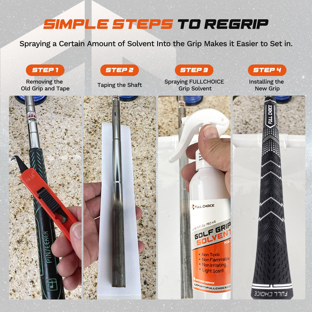 Full Choice grips in a golf bag on the course, stylish look and all-weather readiness benefit
