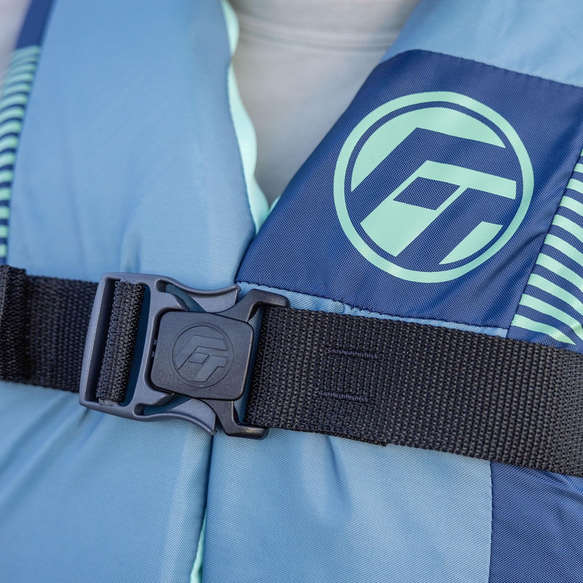 Full Throttle life jacket on boater showing active-use stability benefit