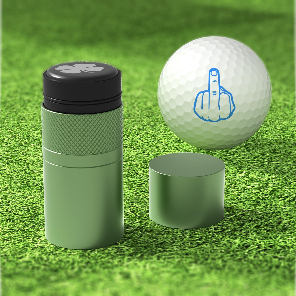 fullking stamper tucked inside golf bag pocket for safe transport