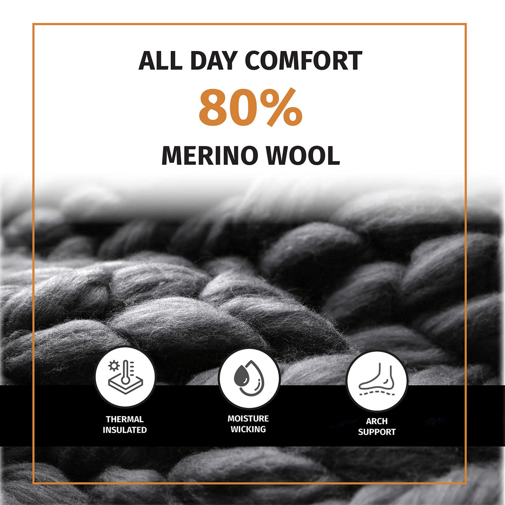 FUN TOES label with 80% Merino wool composition emphasizing material quality