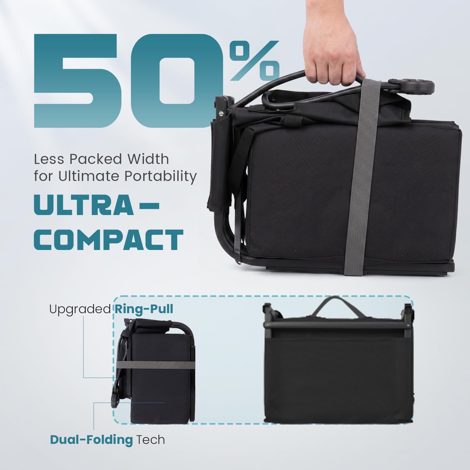 FUNDANGO shoulder strap being carried hands-free for convenience