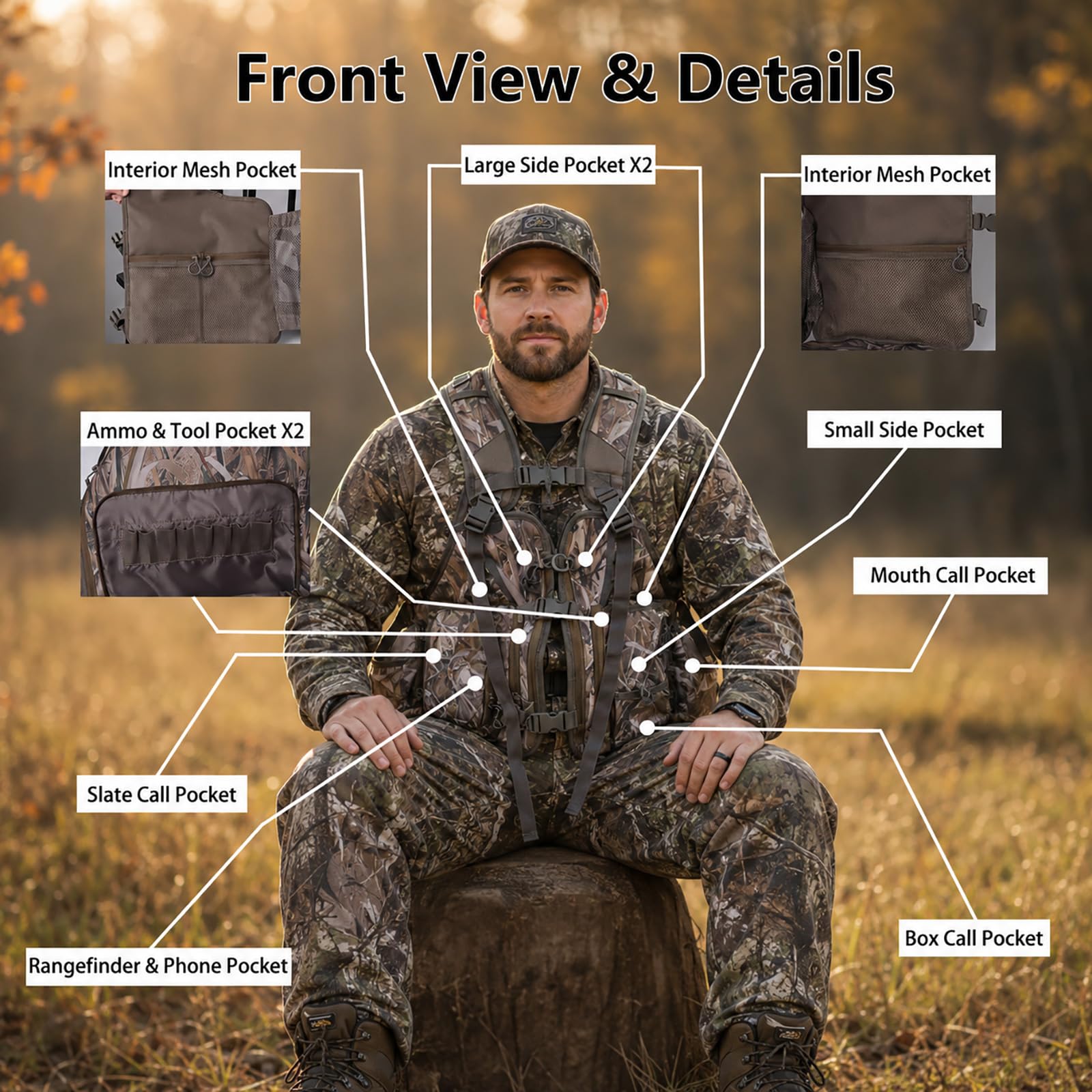 FUNHORUN game pouch and pocket layout keeping calls and gear organized and reachable
