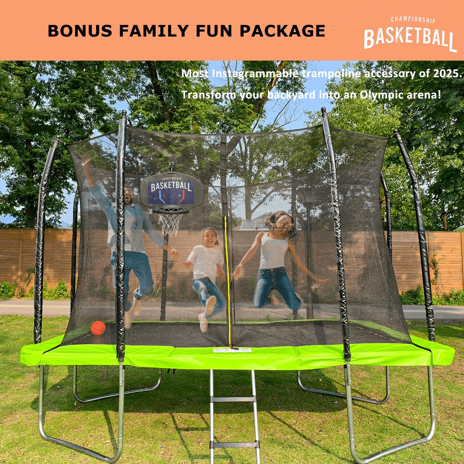 FUNSEEK in use child shooting on trampoline for safe contained fun