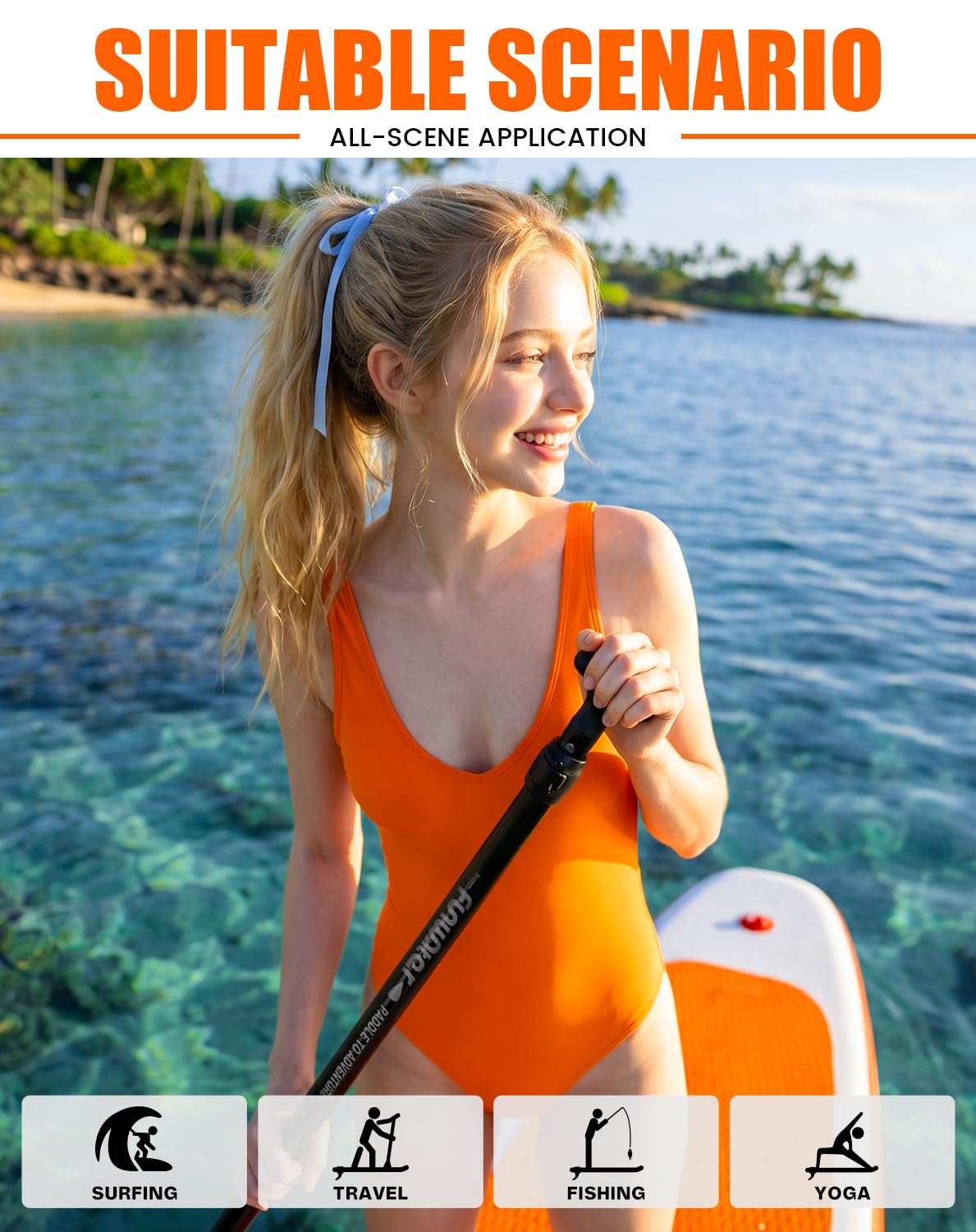 FunWater elastic bungee and carry handle showing secure gear storage and easy transport