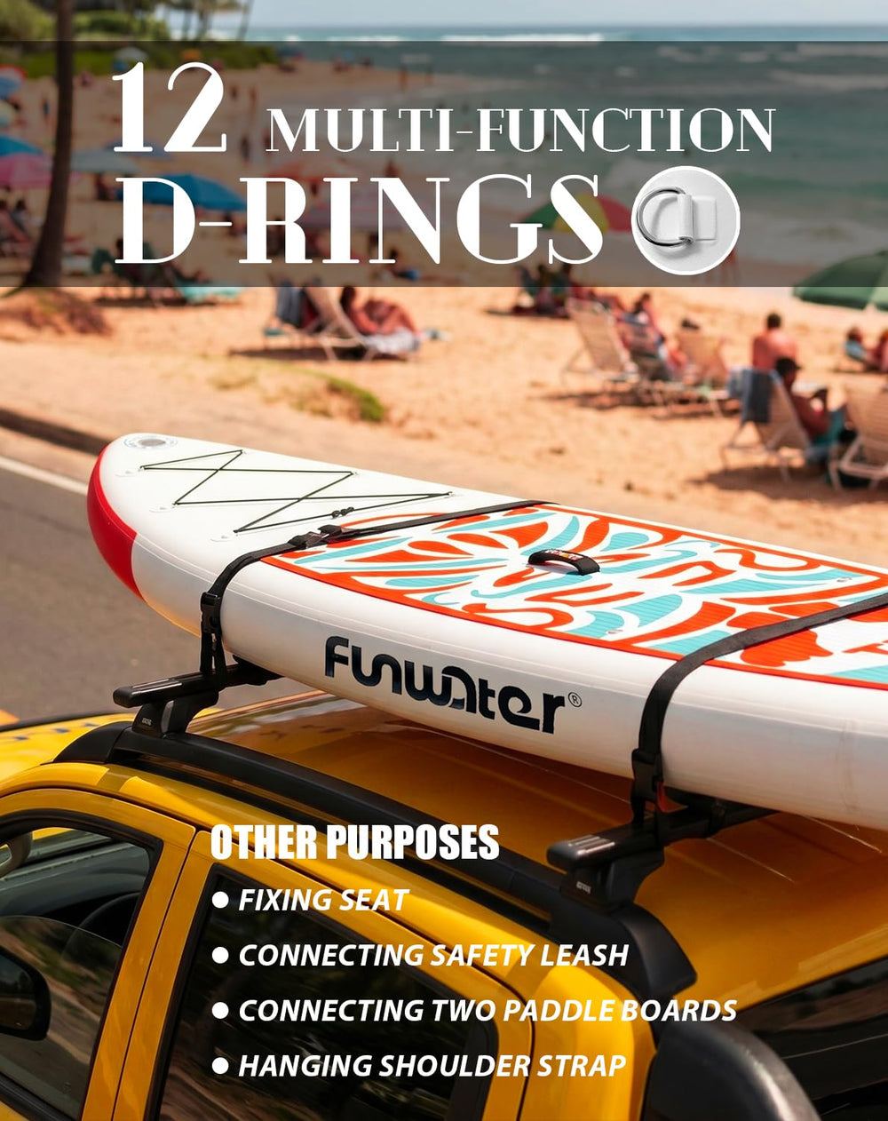 FunWater folded board and accessories packed in travel backpack for compact transport