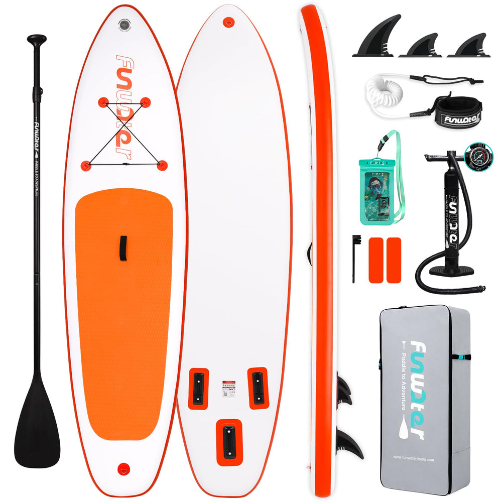 FunWater front view of inflated board showing shape and balance for stable paddling