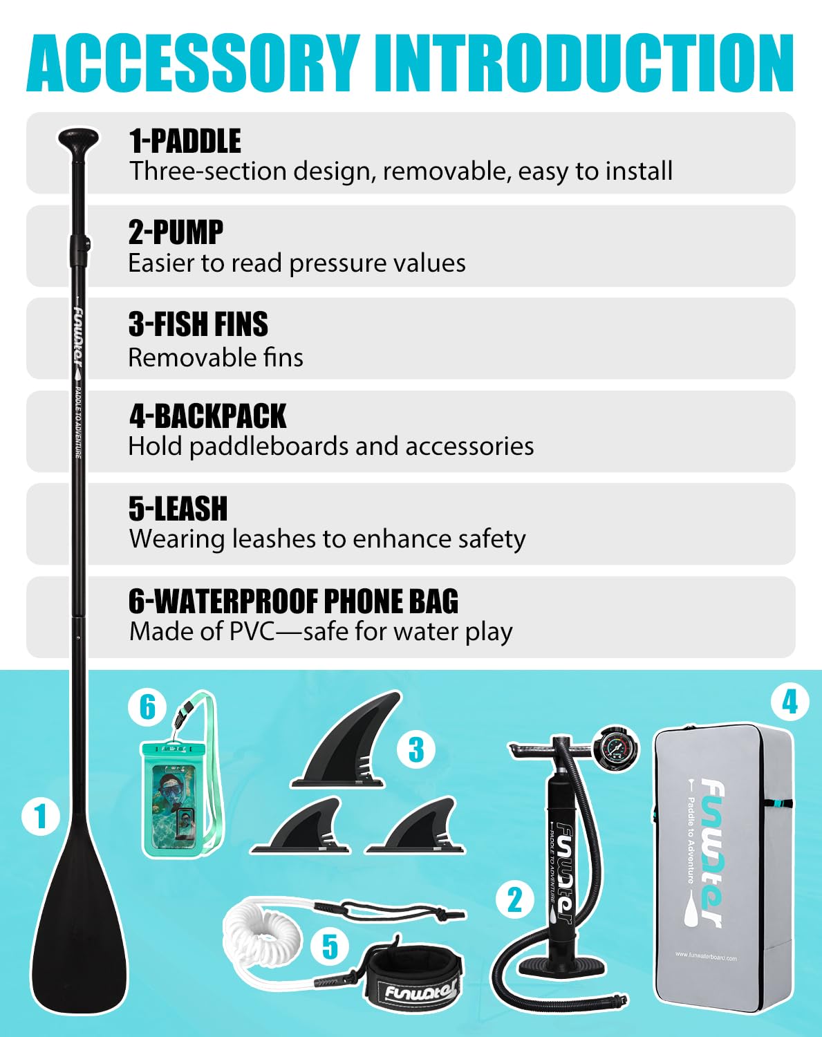 FunWater rolled board in backpack showing compact transport and storage convenience