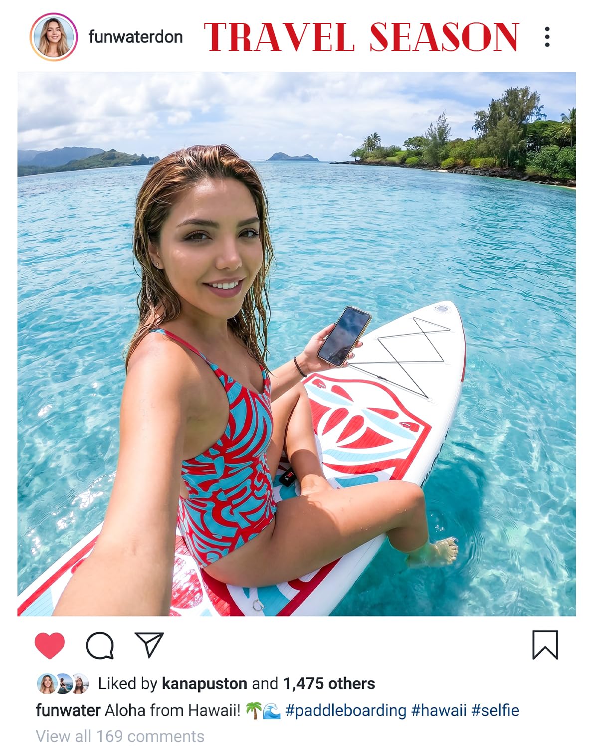 FunWater board packed in backpack for portable transport and travel convenience