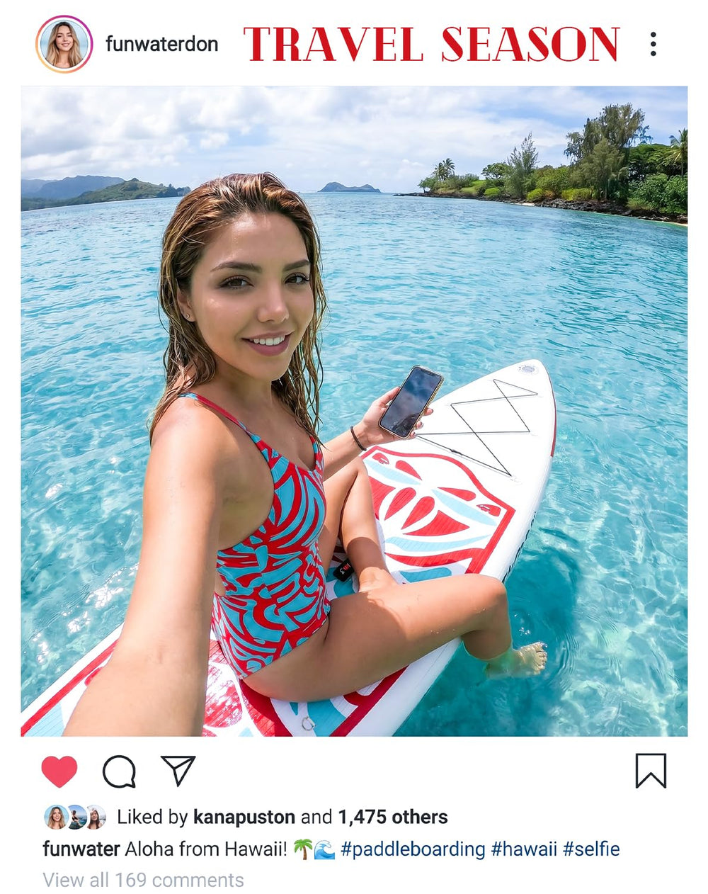 FunWater board packed in backpack for portable transport and travel convenience