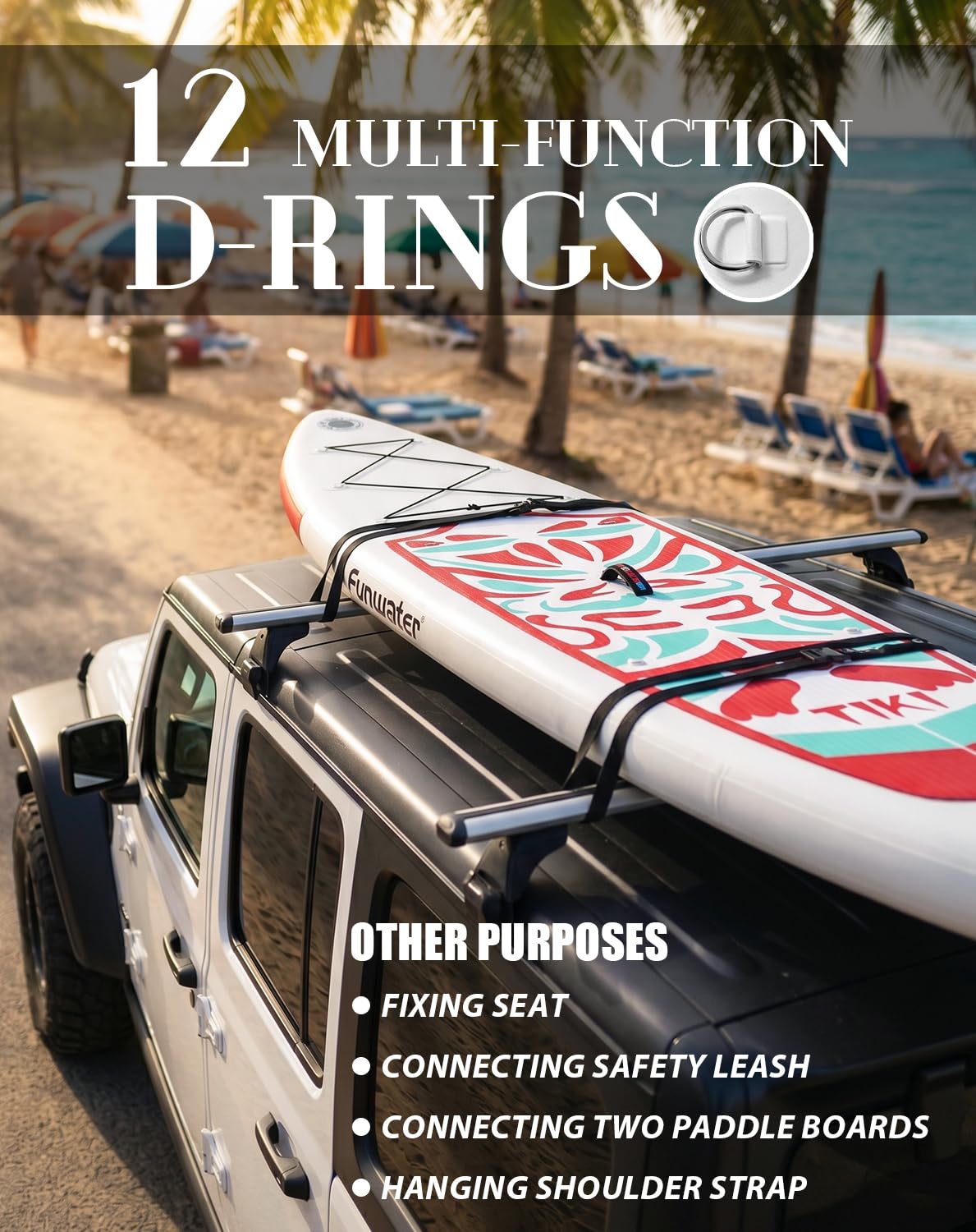 FunWater paddle and pump set displayed for fast inflation and compact storage