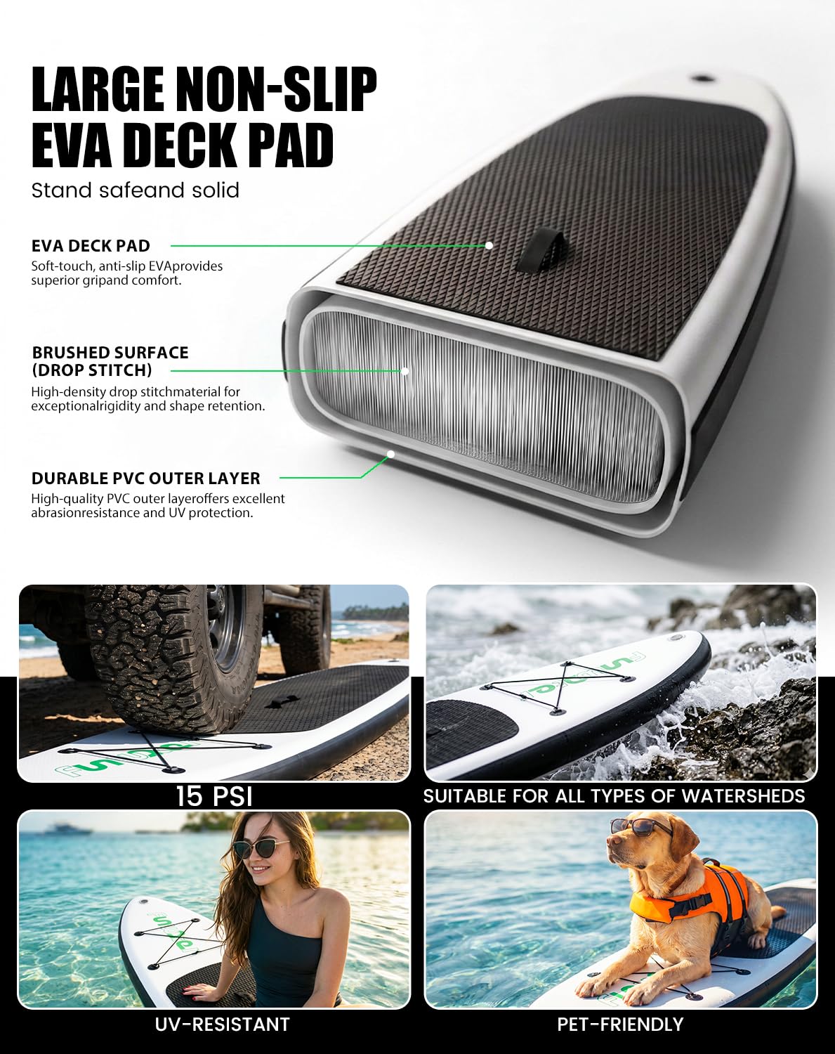 FunWater side profile showing thickness and buoyancy benefit