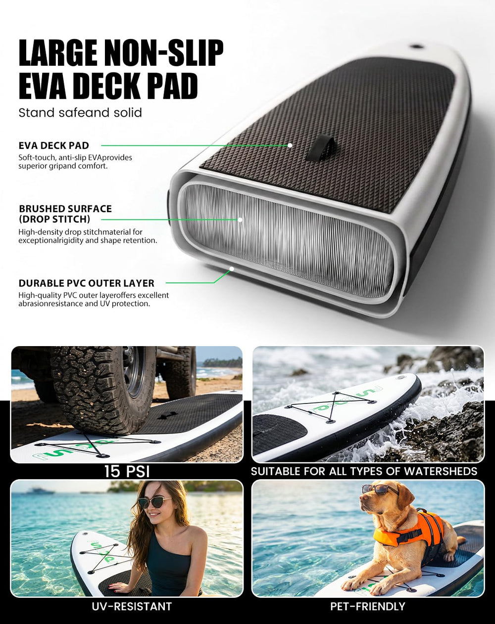 FunWater side profile showing thickness and buoyancy benefit