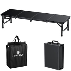 FUNYKICH front view of folded table, easy transport benefit