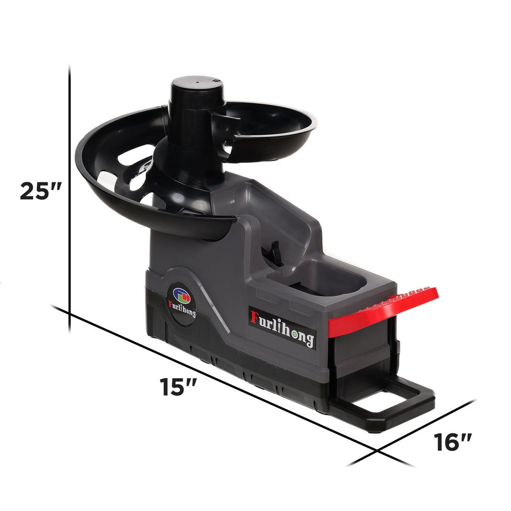 Furlihong foot pedal detail highlighting red pedal for hands-free launching and safety