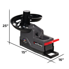 Furlihong foot pedal detail highlighting red pedal for hands-free launching and safety