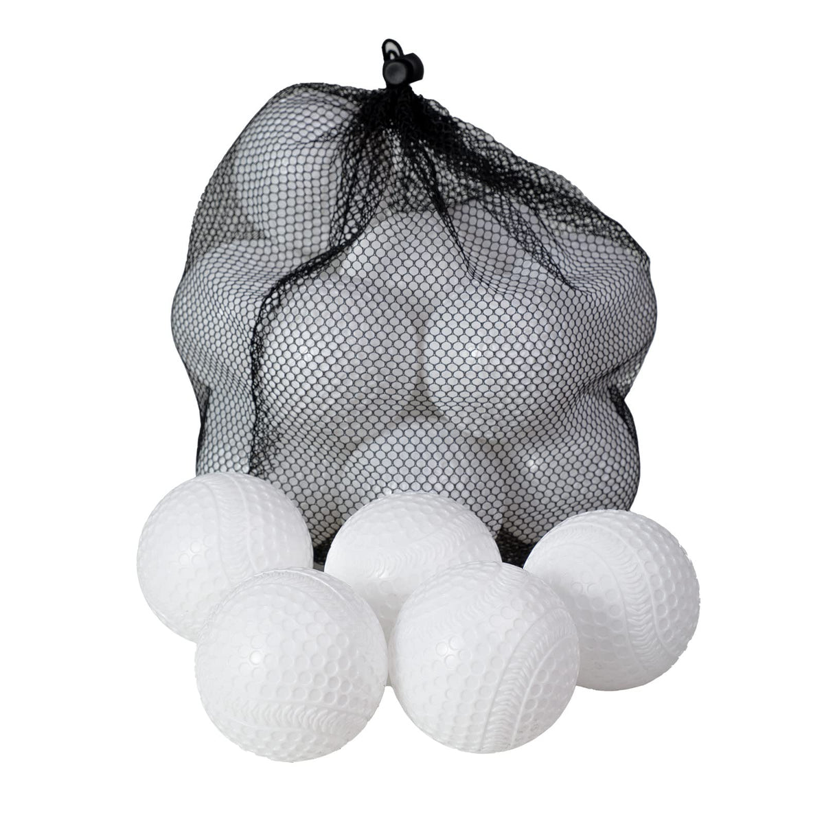 Furlihong front view of 20-ball pack and mesh bag, shows full contents and portability