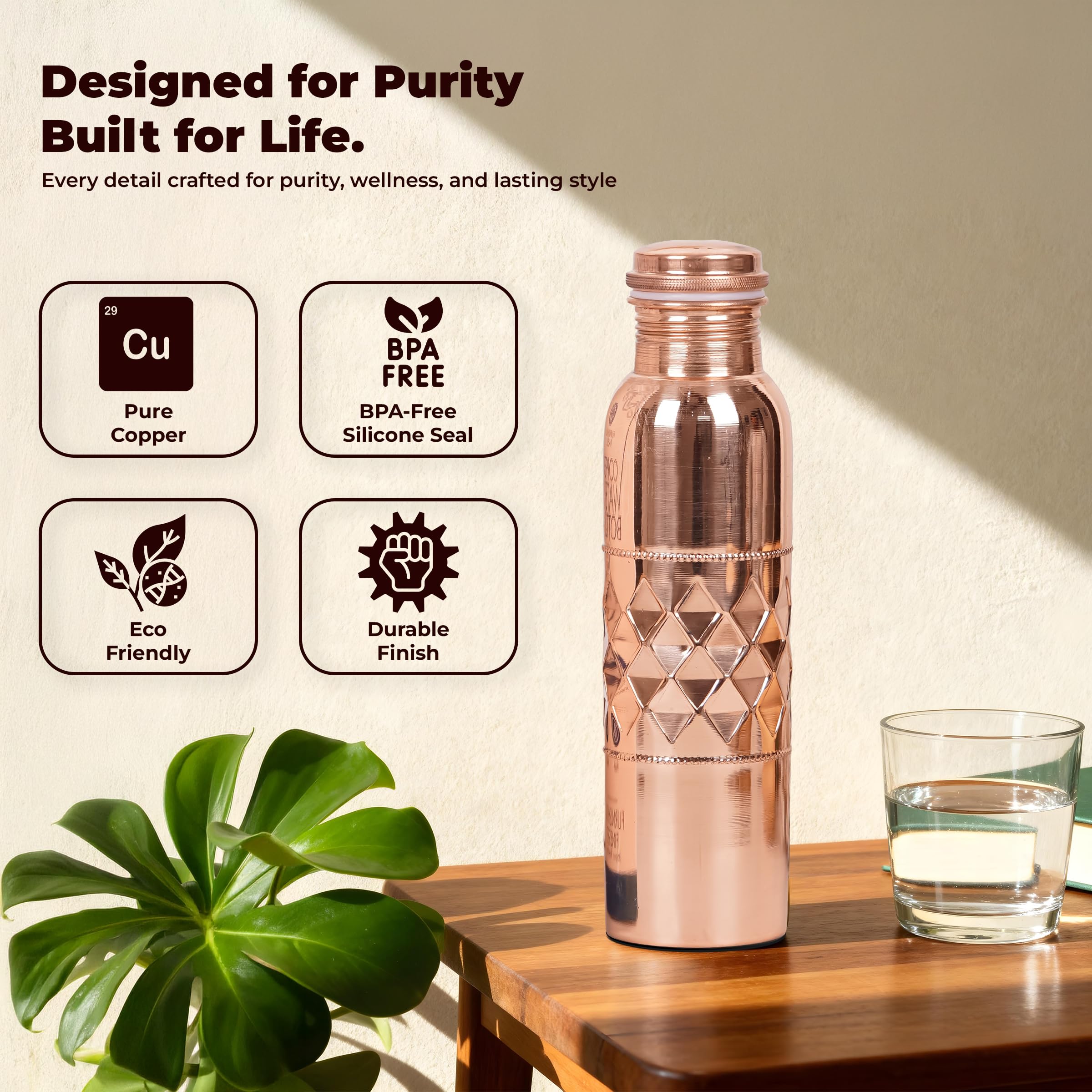 FURNISHFUL FINESSE bottle on yoga mat lifestyle image suggesting studio-ready hydration