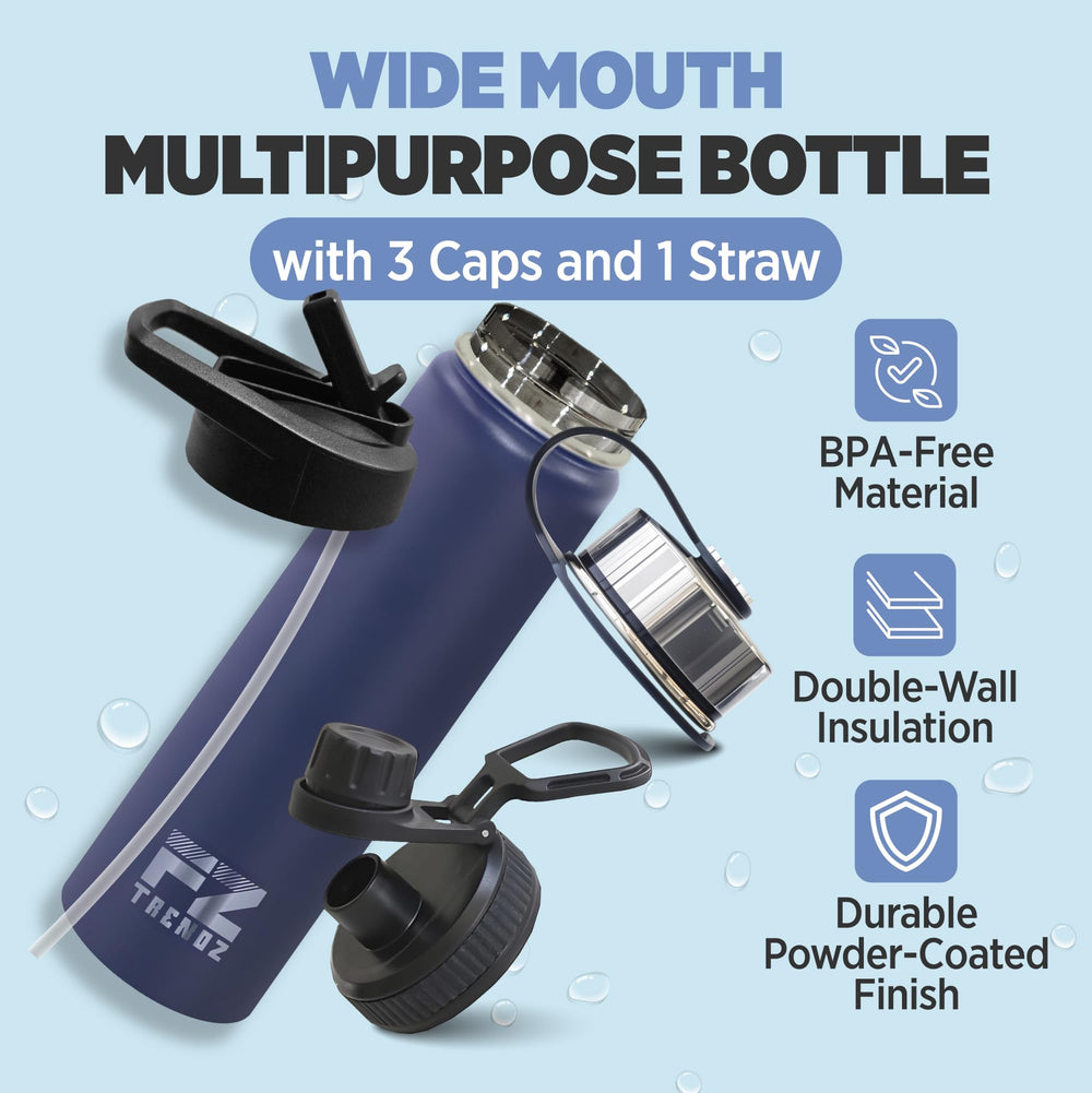 FZTRENDZ bottle next to ruler illustrating the 26oz capacity scale