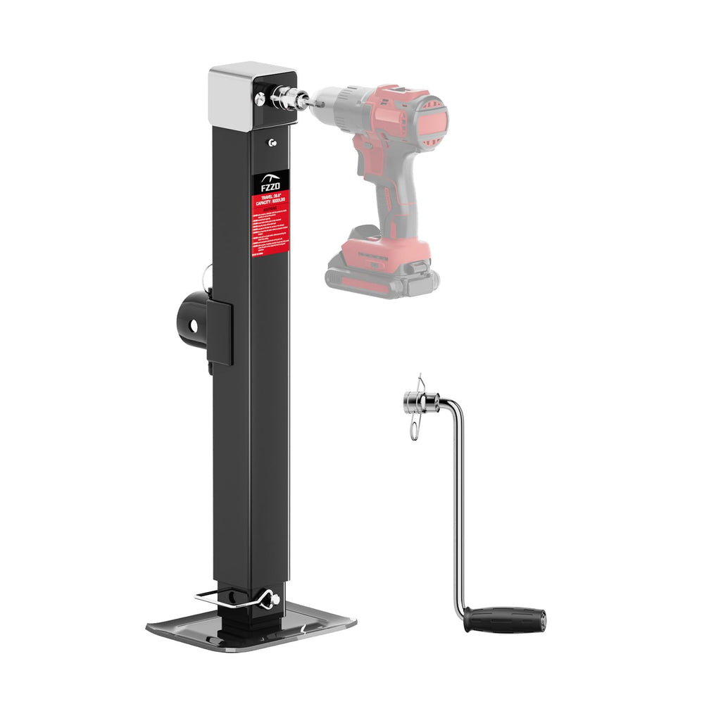 FZZD front profile weld-on jack showing robust frame and swivel benefit